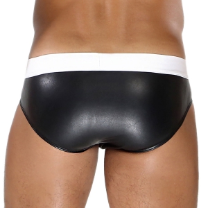 Slip FETISH BRIEF Noir-Blanc