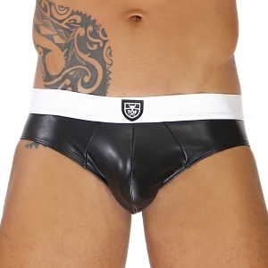 Slip FETISH BRIEF Noir-Blanc