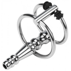 Plug d'urètre percé RIBBED RINGO 4cm | Diamètre 10mm