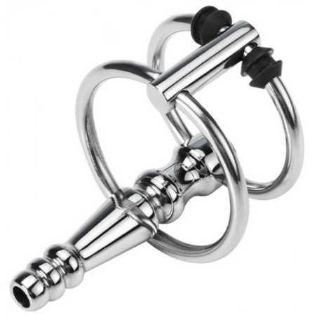 Plug d'urètre percé RIBBED RINGO 4cm | Diamètre 10mm