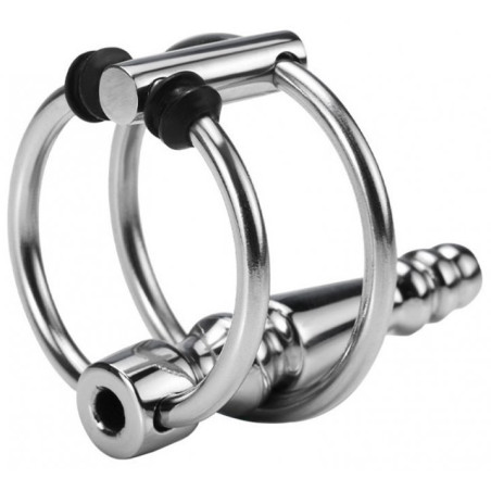 Plug d'urètre percé RIBBED RINGO 4cm | Diamètre 10mm