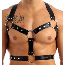 Harnais THIN CHEST Simili Noir