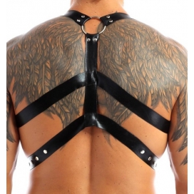 Harnais THIN CHEST Simili Noir 2