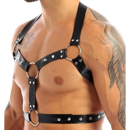 Harnais THIN CHEST Simili Noir
