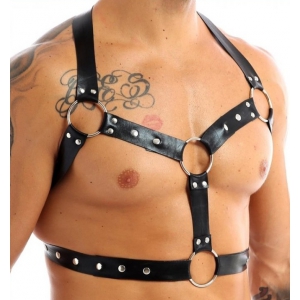 Harnais THIN CHEST Simili Noir