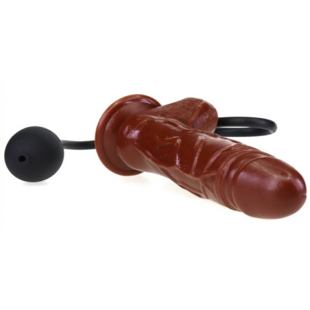 Gode gonflable INFLAT 14 x 4.5 cm Marron