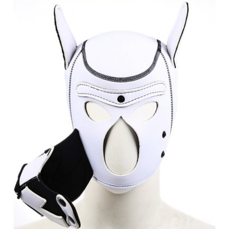 Cagoule PUPPY FOX en Néoprène Blanc-Noir