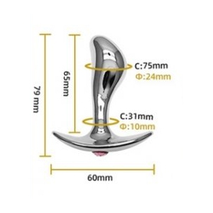 Plug en métal + Bijou STIM POINT G S 6.5 x 2.4 cm