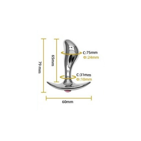 Plug en métal + Bijou STIM POINT G S 6.5 x 2.4 cm
