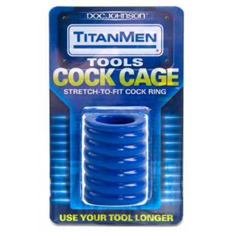 Ballstretcher souple COCK CAGE 50mm Bleu