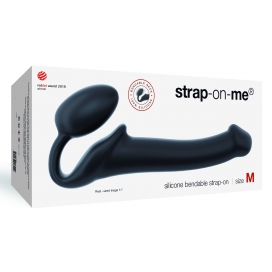 Gode + plug STRAP-ON-ME Bendable M 16 x 4 cm Noir 2