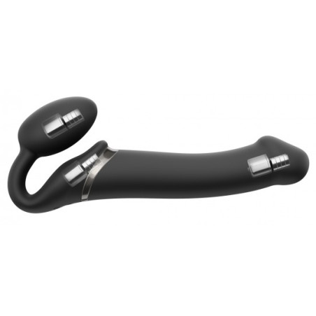Gode Vibrant STRAP-ON 3 Moteurs L 16 x 3.7 cm Noir