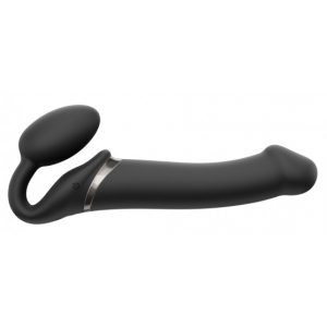 Gode Vibrant STRAP-ON 3 Moteurs L 16 x 3.7 cm Noir
