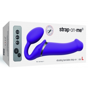 Gode Vibrant STRAP-ON 3 Moteurs L 16 x 3.7 cm Violet