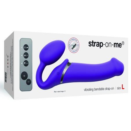 Gode Vibrant STRAP-ON 3 Moteurs L 16 x 3.7 cm Violet