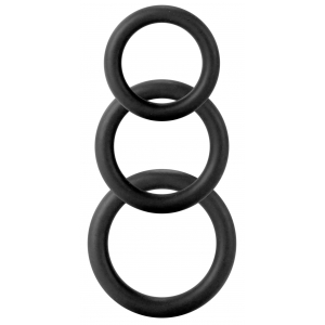 Lot de 3 cockrings fins TWIDDLE Noir