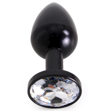 Plug Bijou Anal Alu GEM LIGHT 6 x 2.8 cm Noir