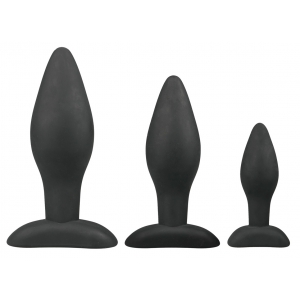 Kit de 3 Plugs Silicone ROCKET Noirs