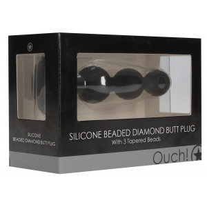 Plug Bijou anal BEADED DIAMOND 9.5 x 2.5 cm