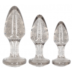 Lot de 3 Plugs GLITTER Argenté