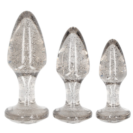 Lot de 3 Plugs GLITTER Argenté