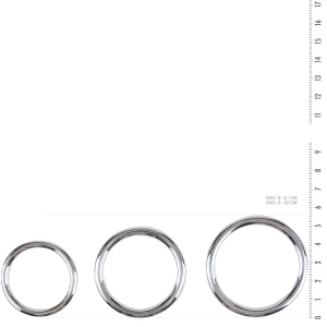 Lot de 3 Cockings en métal SINNER RINGS 40 à 50mm