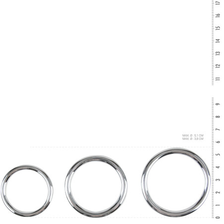 Lot de 3 Cockings en métal SINNER RINGS 40 à 50mm