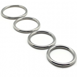 Lot de 4 cockrings en métal ROUND LIGHT | Diamètre de 35 à 50mm 2