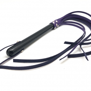 Martinet Long Lanières en cuir - Manche en bois 80cm Violet-Noir