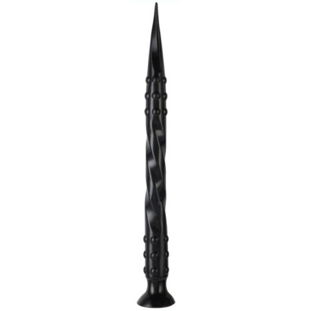 Gode long POINTED TWIST L 65 x 5 cm Noir