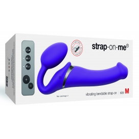 Gode vibrant STRAP-ON 3 Moteurs M 16 x 3.5 cm Violet 2