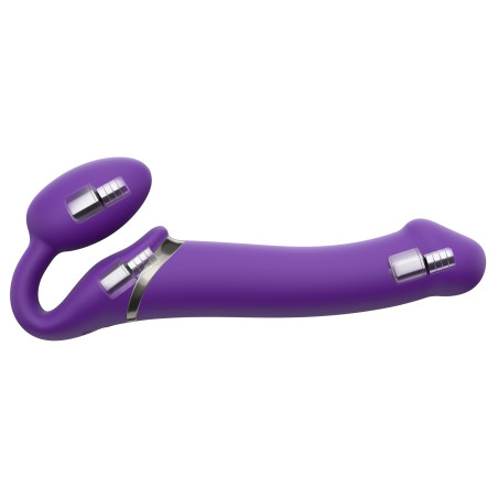 Gode vibrant STRAP-ON 3 Moteurs XL 16 x 4.5 cm Violet