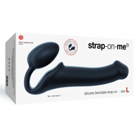 Gode + Plug STRAP-ON-ME Bendable L 16 x 3.7 cm Noir 2