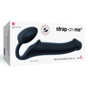 Gode + Plug STRAP-ON-ME Bendable L 16 x 3.7 cm Noir