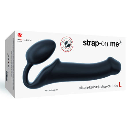 Gode + Plug STRAP-ON-ME Bendable L 16 x 3.7 cm Noir
