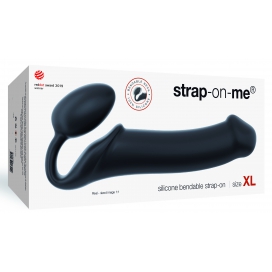Gode + Plug STRAP-ON-ME Bendable XL 16 x 4.5 cm Noir 2