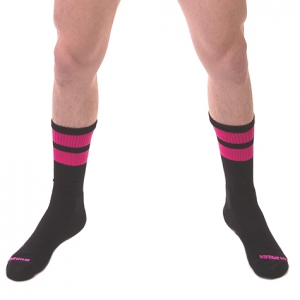Chaussettes GYM SOCKS Noir-Rose fluo
