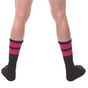 Chaussettes GYM SOCKS Noir-Rose fluo