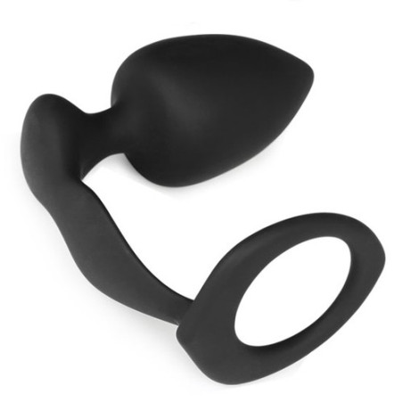 Plug et Cockring en silicone pour double plaisir anal et sur le sexe