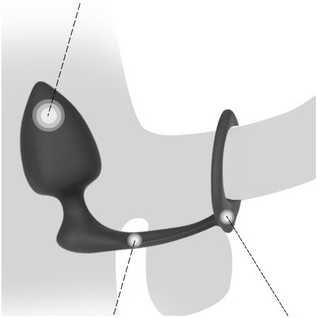 Plug et Cockring en silicone pour double plaisir anal et sur le sexe