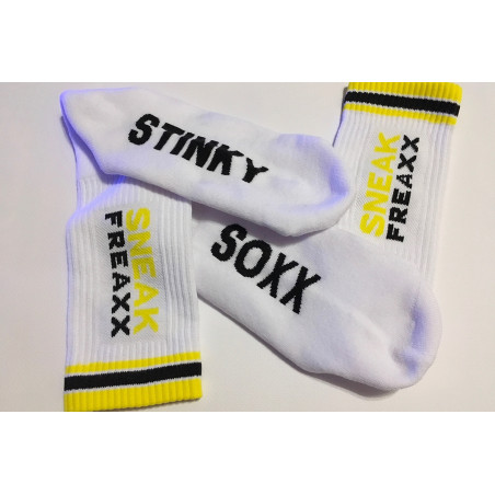 Chaussettes STINKY SOXX Blanc-Jaune