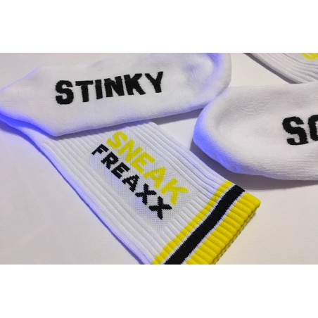 Chaussettes STINKY SOXX Blanc-Jaune