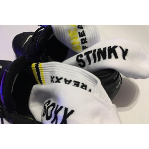 Chaussettes STINKY SOXX Blanc-Jaune