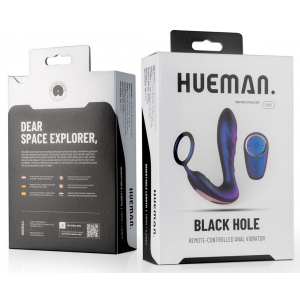 Cockring + Plug vibrant BLACK HOLE Hueman 11 x 3.3cm