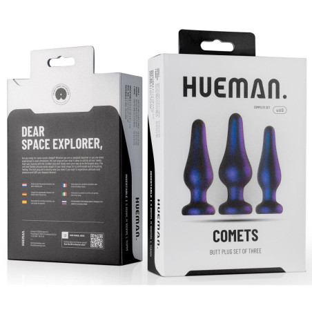 Pack de 3 Plugs Silicone COMETS Hueman