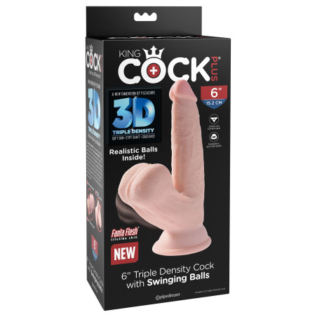 Gode réaliste 3D COCK SWINGING BALLS 13 x 4.2 cm