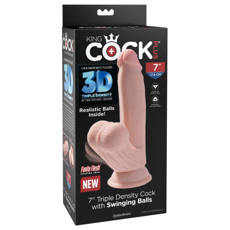 Gode réaliste 3D COCK SWINGING BALLS 15 x 4 cm