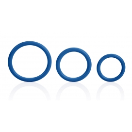Tri-Rings Cockrings en silicone Bleus