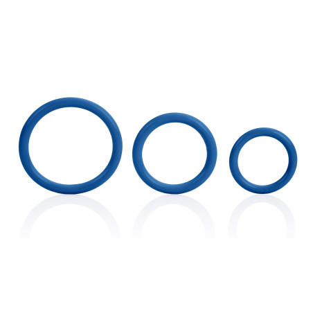 Tri-Rings Cockrings en silicone Bleus
