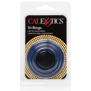 Tri-Rings Cockrings en silicone Bleus